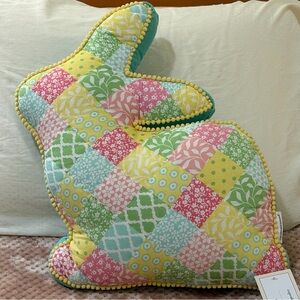 NWT Bunny Patchwork Decorative Pillow by Cupcakes and Cashmere 16”x 18”